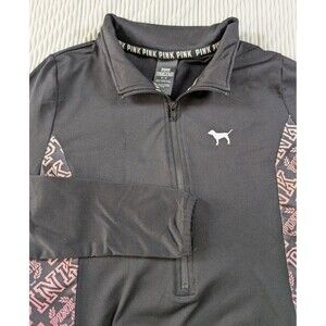 Victoria’s Secret PINK 1/2 Zip Top M Black Purple Ombre Long Sleeve